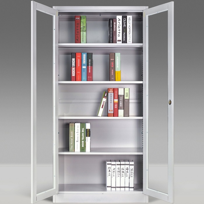 Industrial Metal Cabinet Glass Doors for Display or Bookcase