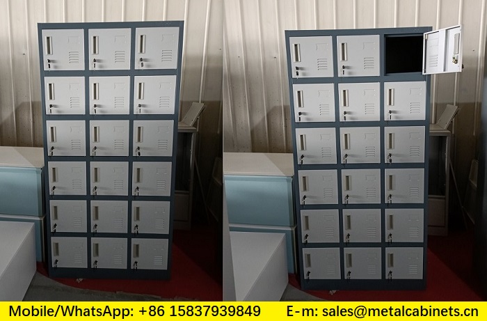 18 door metal storage locker 2 tone