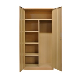 Woodgrain FInish Metal Wardrobe Cabinet
